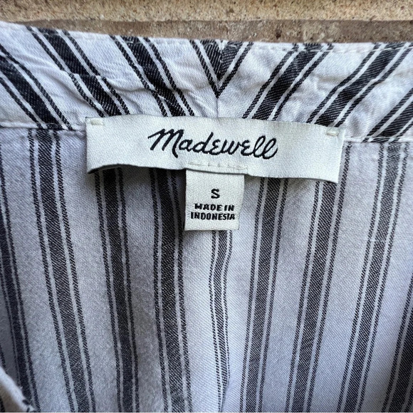 Madewell Striped Flare-Sleeve Shirt, size Small - Picture 6 of 7